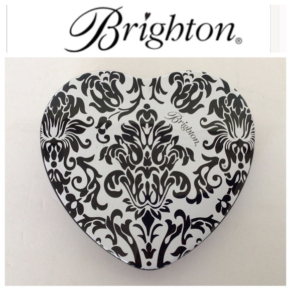 BRIGHTON BLACK WHITE JEWELRY TIN LARGE SIZE - Picture 1 of 8